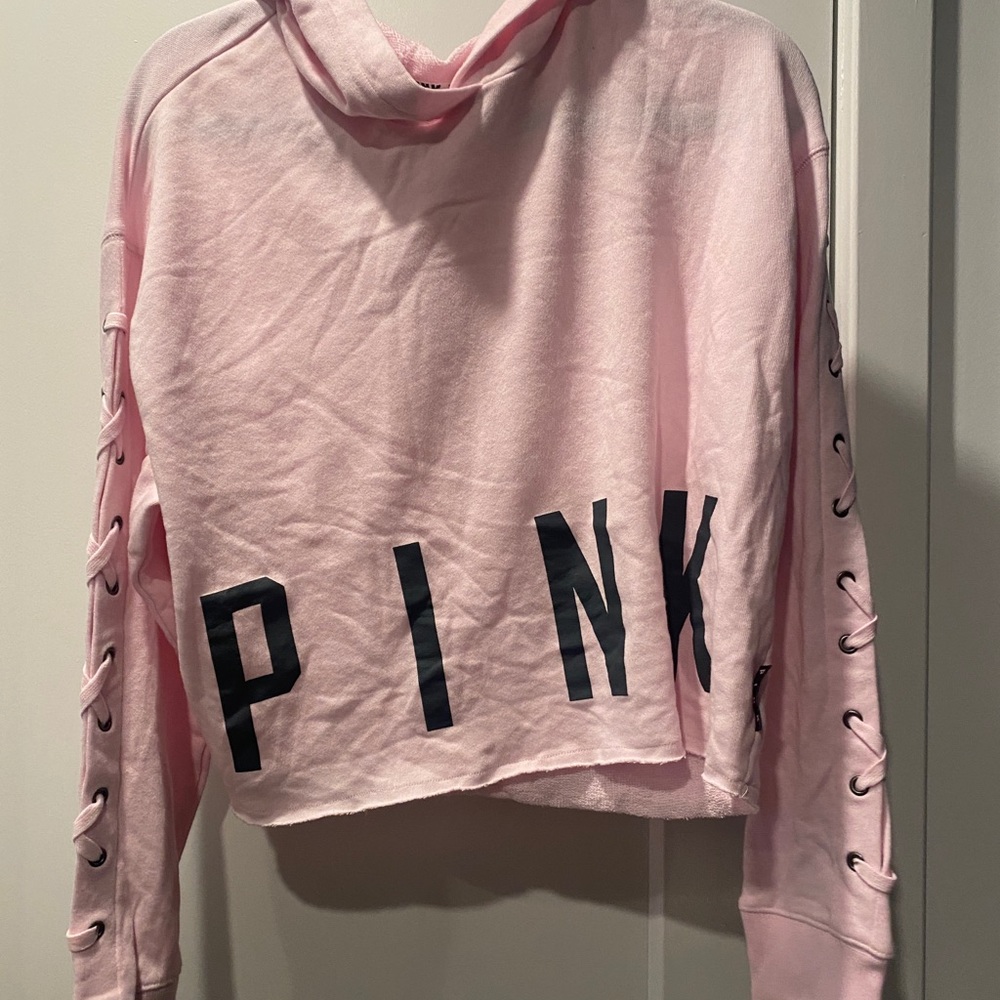 PINK crop hoodie